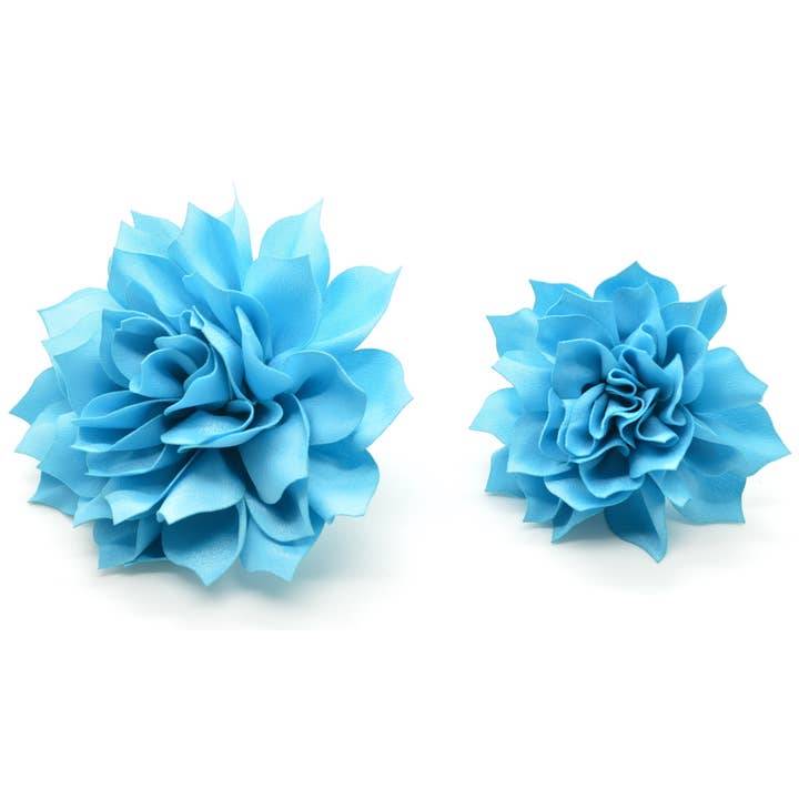 Dog Collar World - Vendita all'ingrosso Collare - Cani - Fiore soffice blu turchese