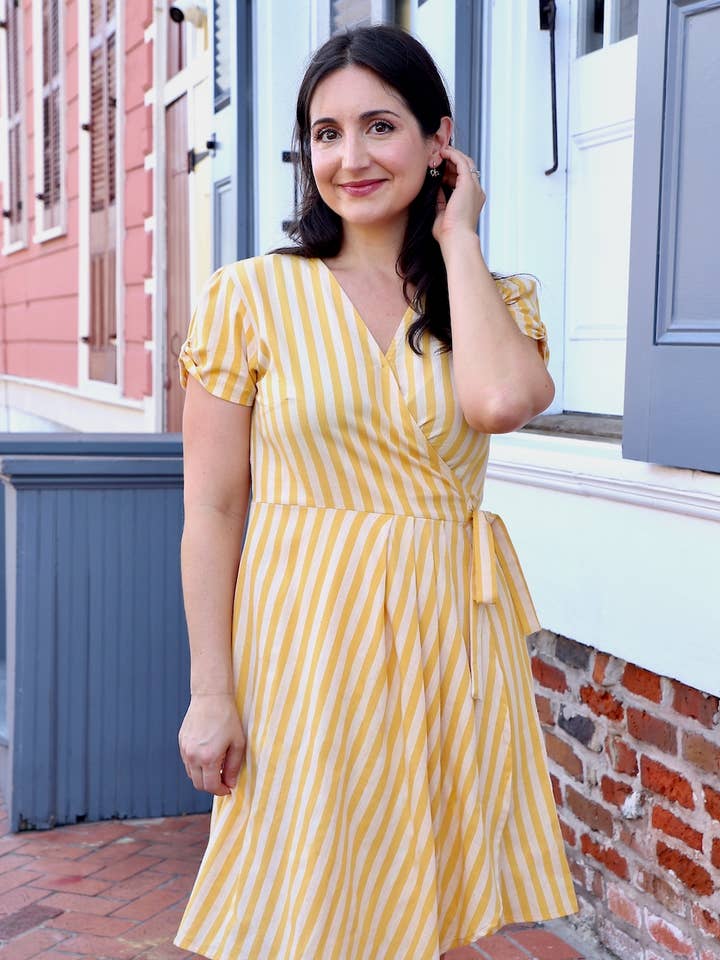 Robe portefeuille en coton biologique Sun Ray pour la vente par Passion Lilie