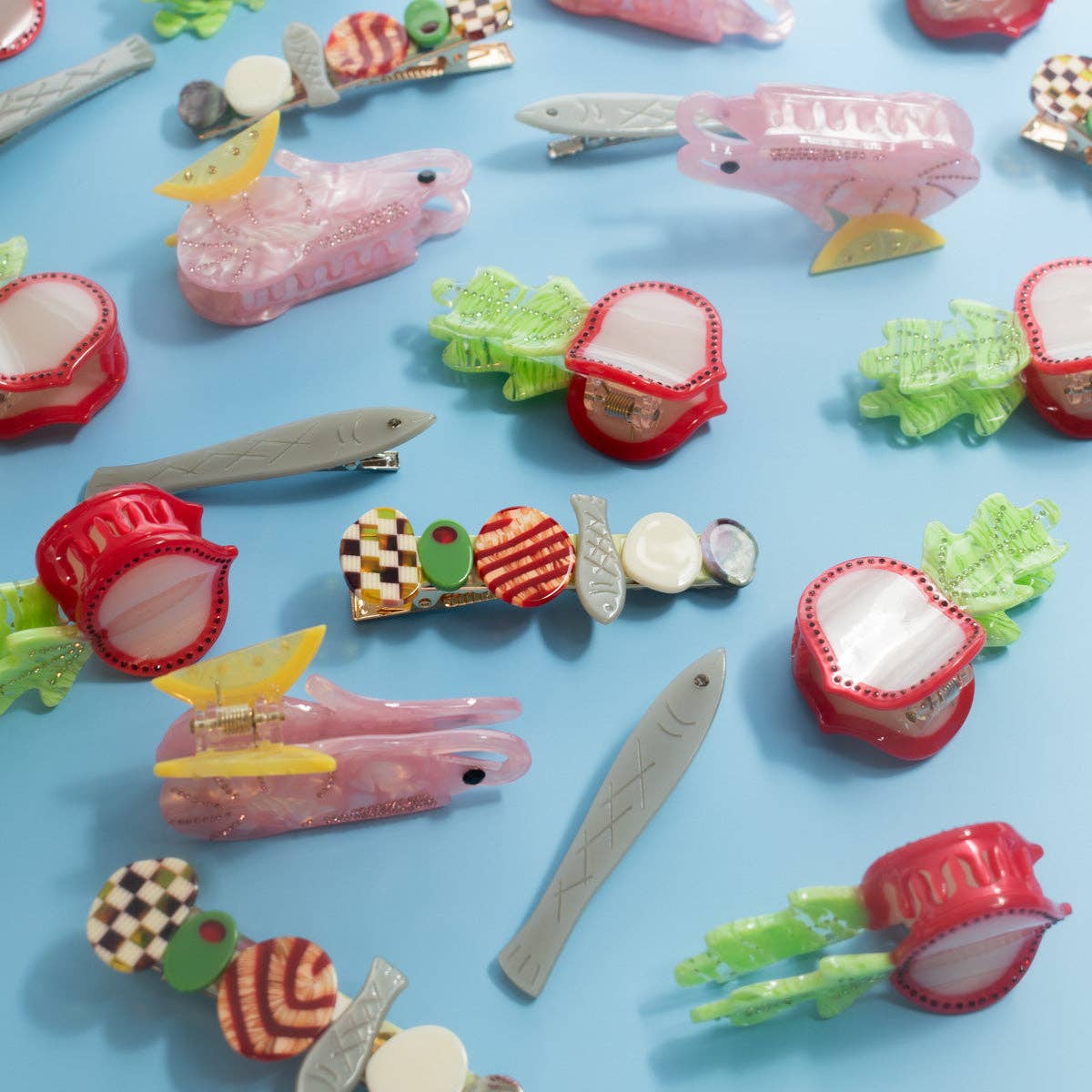 WINONA IRENE - Wholesale Hair Clip - Women's - Hors D’oeuvre Appetizer Multicolor Alligator Hair Clip7