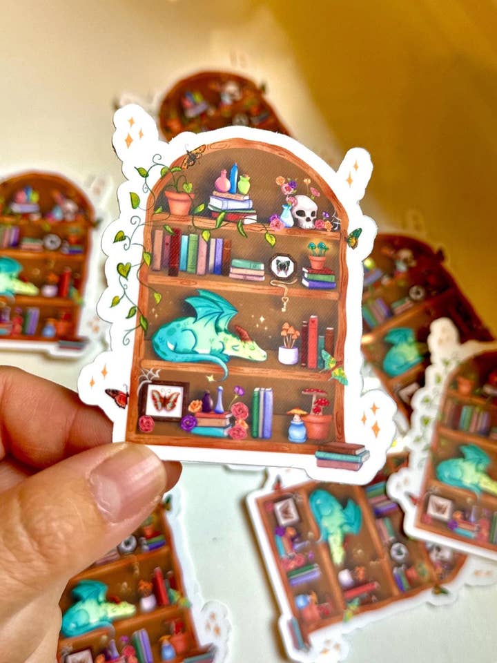 Fantasy Dragon Estante Adesivo Vinil Bookish Merch por atacado de BriPrice Artistry