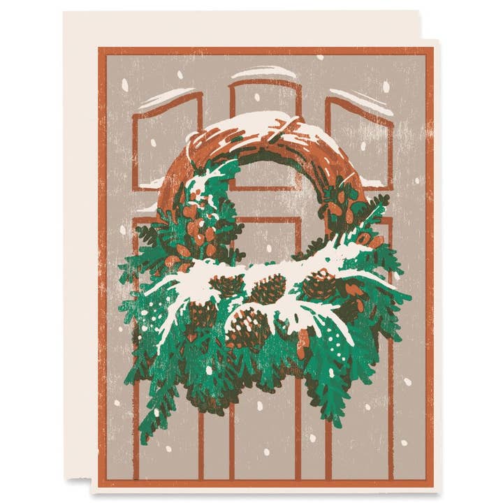 Snowy Wreath Christmas Card - Boxed Set for wholesale by Heartell Press
