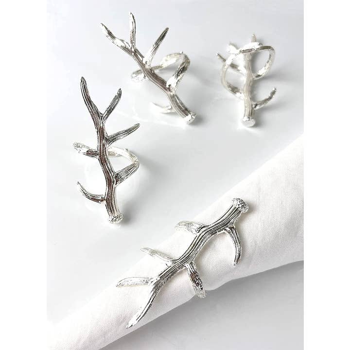 Fennco Styles - Wholesale Napkin ring - Rustic Antler Design Metal Napkin Ring4