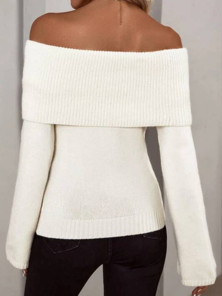 safistyle - Wholesale Knit Sweater - Women's - Off-Shoulder Ribbed Knit Sweater2