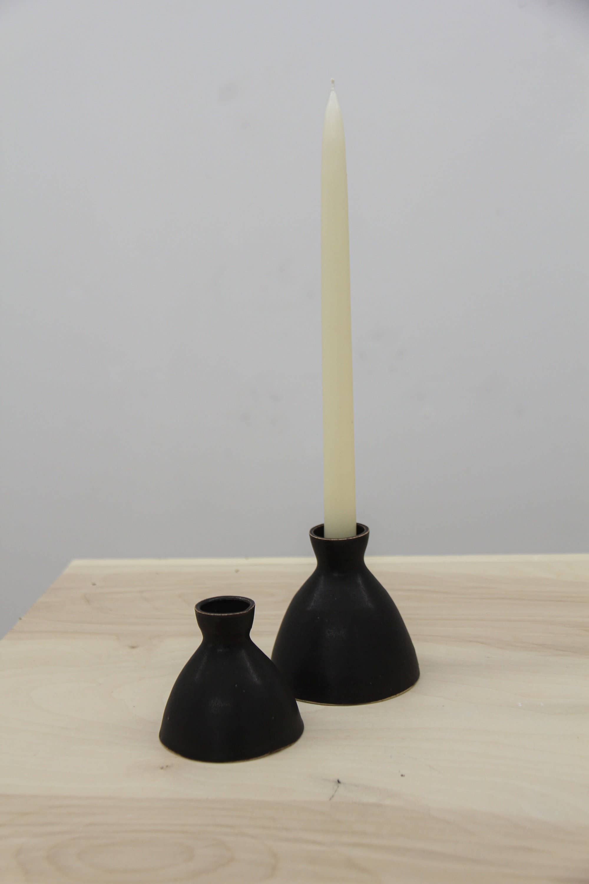 JordanBCeramics - Wholesale Candle holder - Matte Black Ceramic Candle Taper Holder3