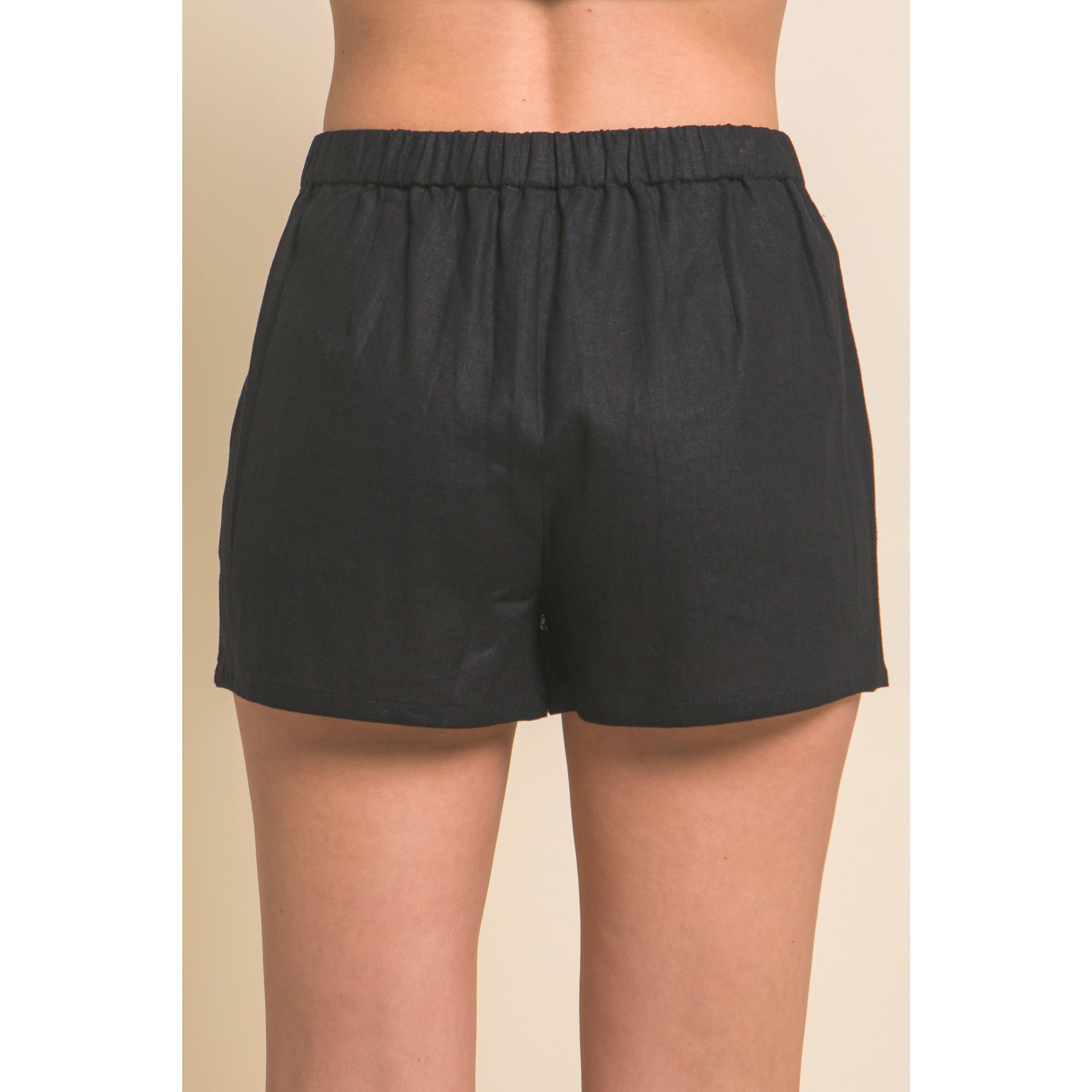 ITSSY - Venta al por mayor Falda pantalón - Mujer - Minifalda de lino con botones laterales2