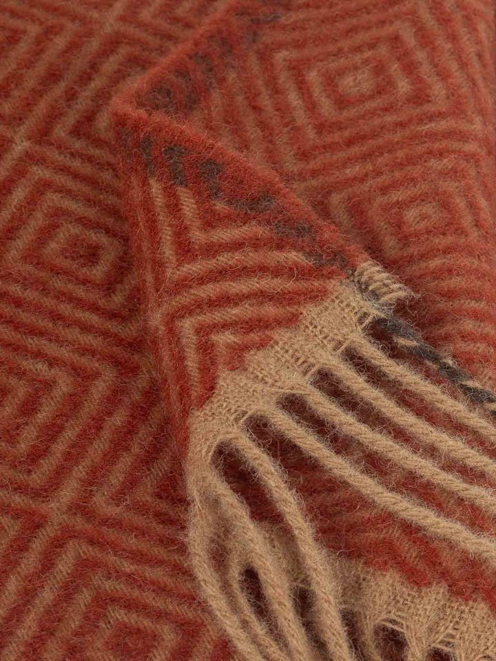 Wool throw blanket VENEZIA Ketchup for wholesale by MoST