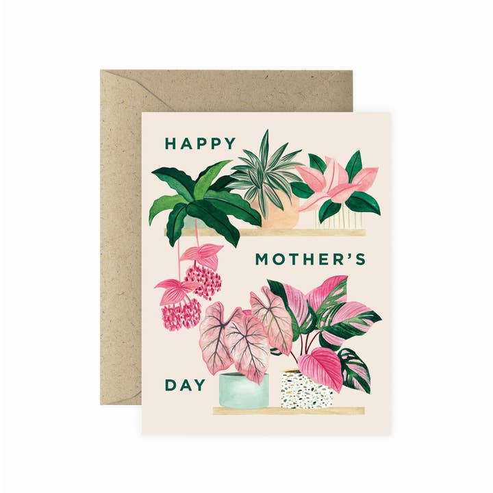 Plant Shelf Mother's Day Greeting Card for wholesale by Paper Anchor Co.