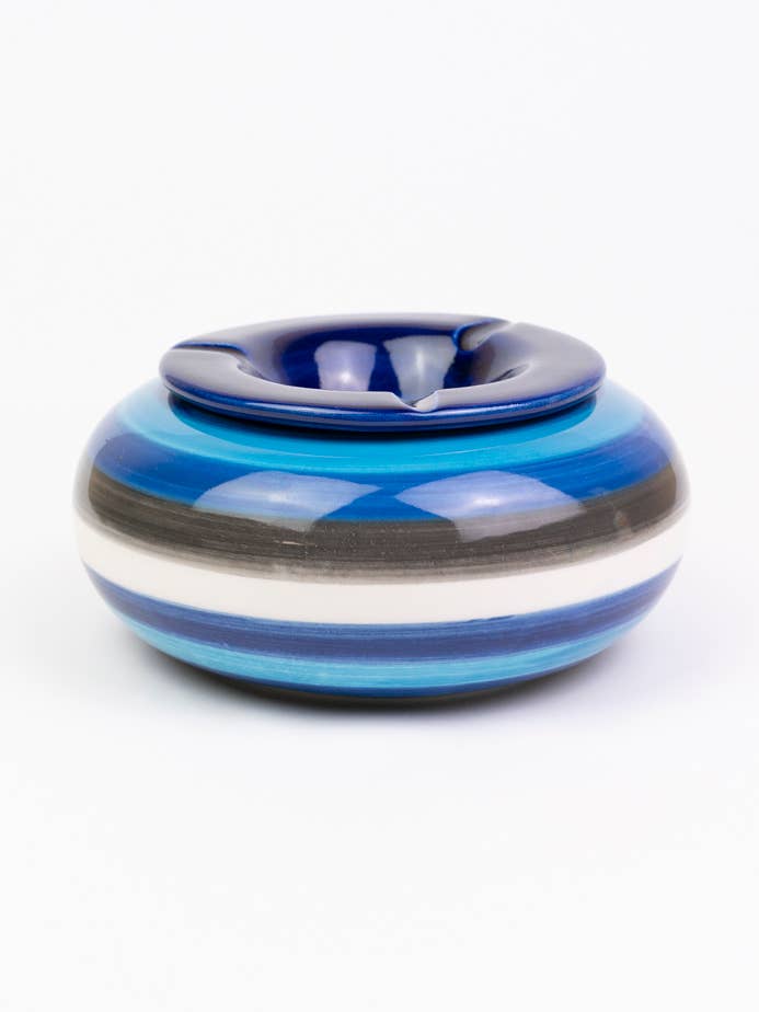 Elegant Ceramic Ashtray for Bars and Hotels/Azul NAZAR for wholesale by Alfar Tierra Cocida