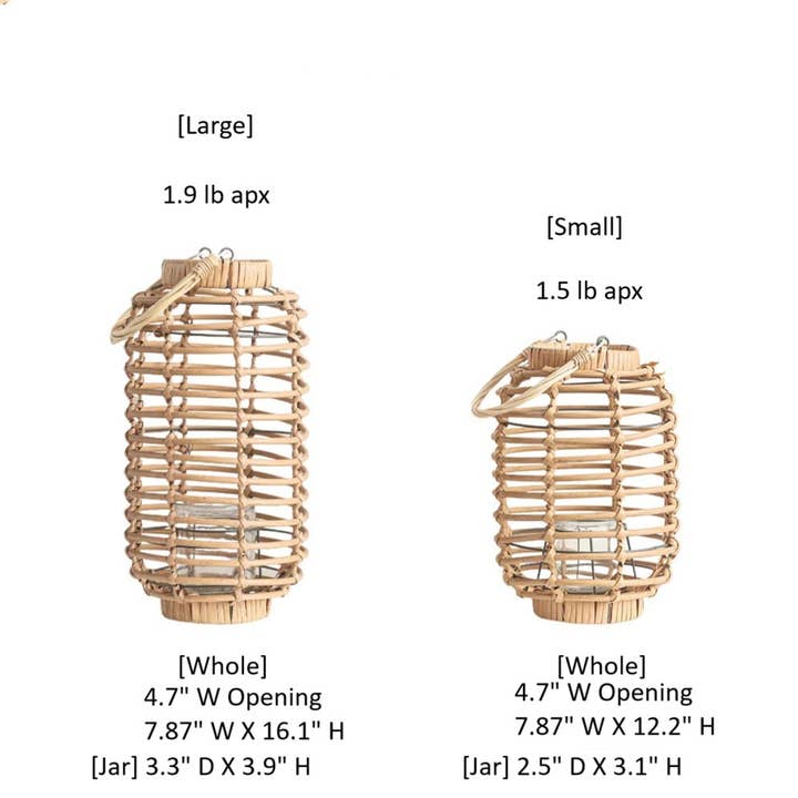 Rustic Reach - Wholesale Candle Holder - Decorative Bamboo Woven Lantern Holder