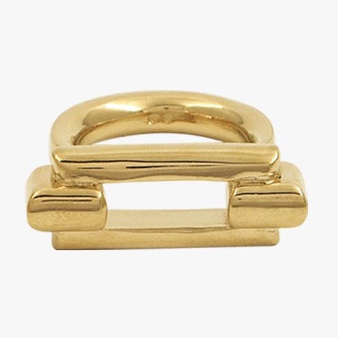 Zweireihiger Parallelring aus vergoldetem Messing für den Großhandel von CXC