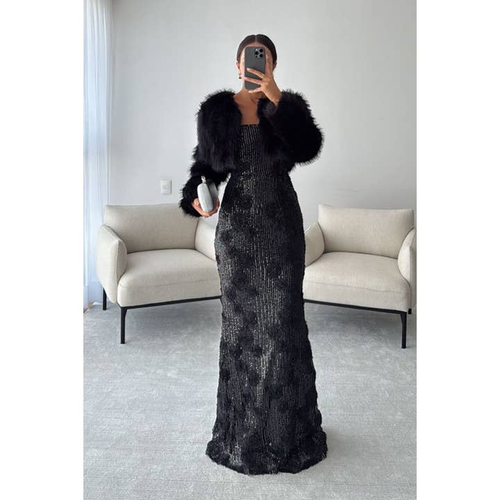 Maniju - Wholesale Fur/Faux Fur Coat - Women's - ELEGANT FAUX FUR JACKET 5