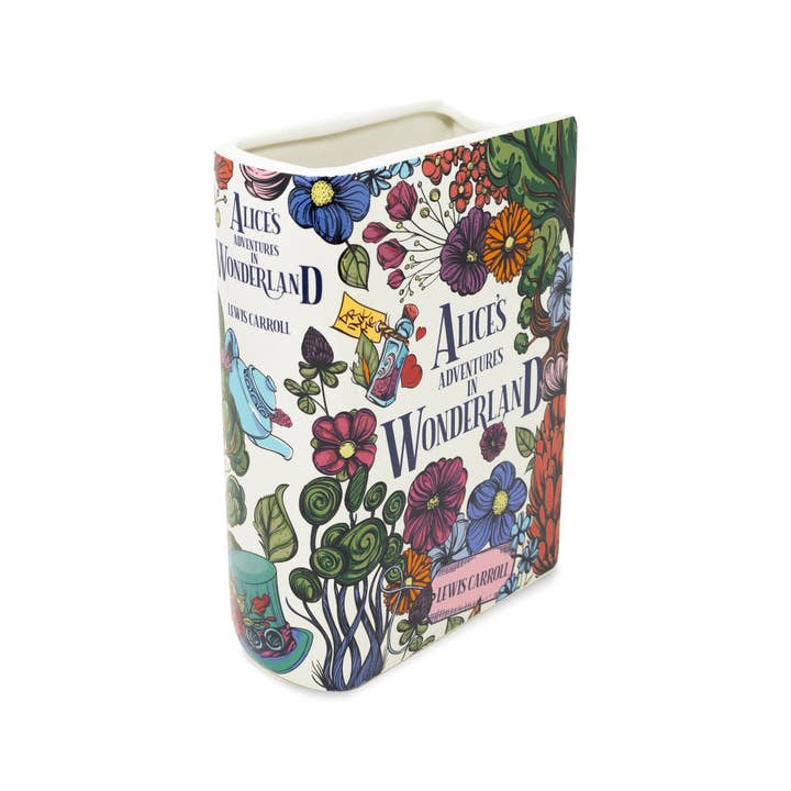 Steel Mill and Co. - Wholesale Vase - Large Book Vase, Alice in Wonderland - Floral Nonsense
