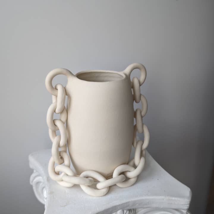 Terroso studios - Wholesale Vase - Handmade pottery vase , white ceramic pot