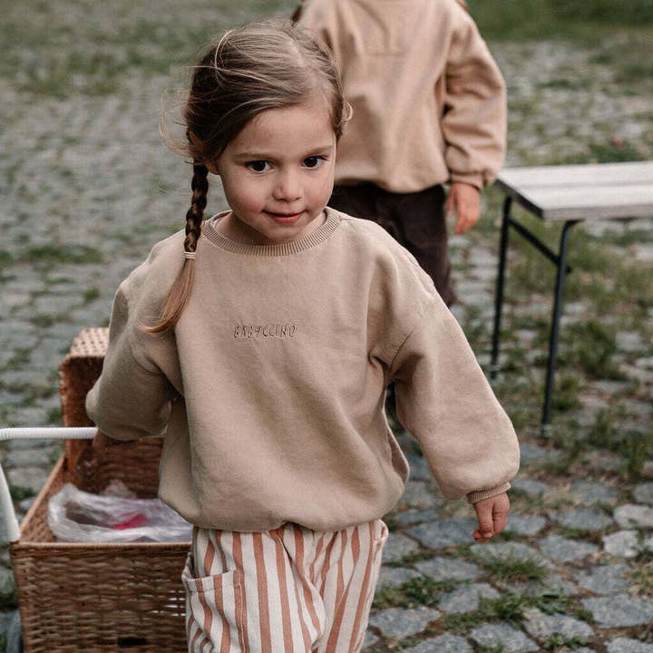 millawkids – wholesale Sweatshirt - Kids – Babyccino Sweatshirt in Oatmeal or Capuccino Colours