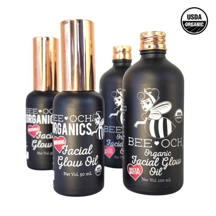 Organic Facial Oil - Daily AM Moisturizer - 50mL Glass Pump for wholesale by BEE-OCH Organics