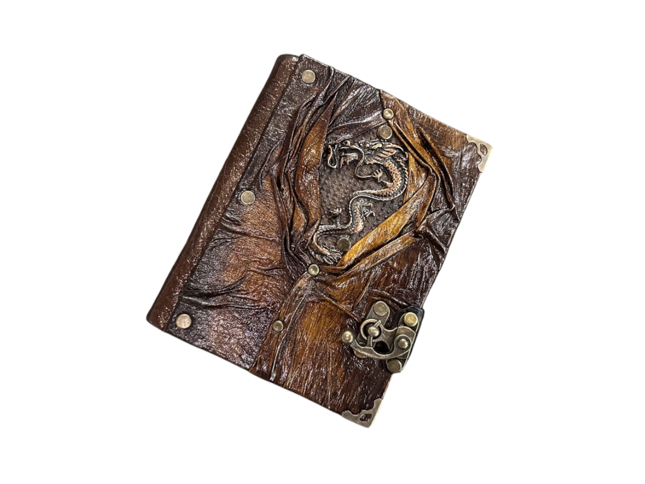 CRETE TRADING INC - Wholesale Journal/Diary - Handmade Leather Journal Belt Strap Dragon8