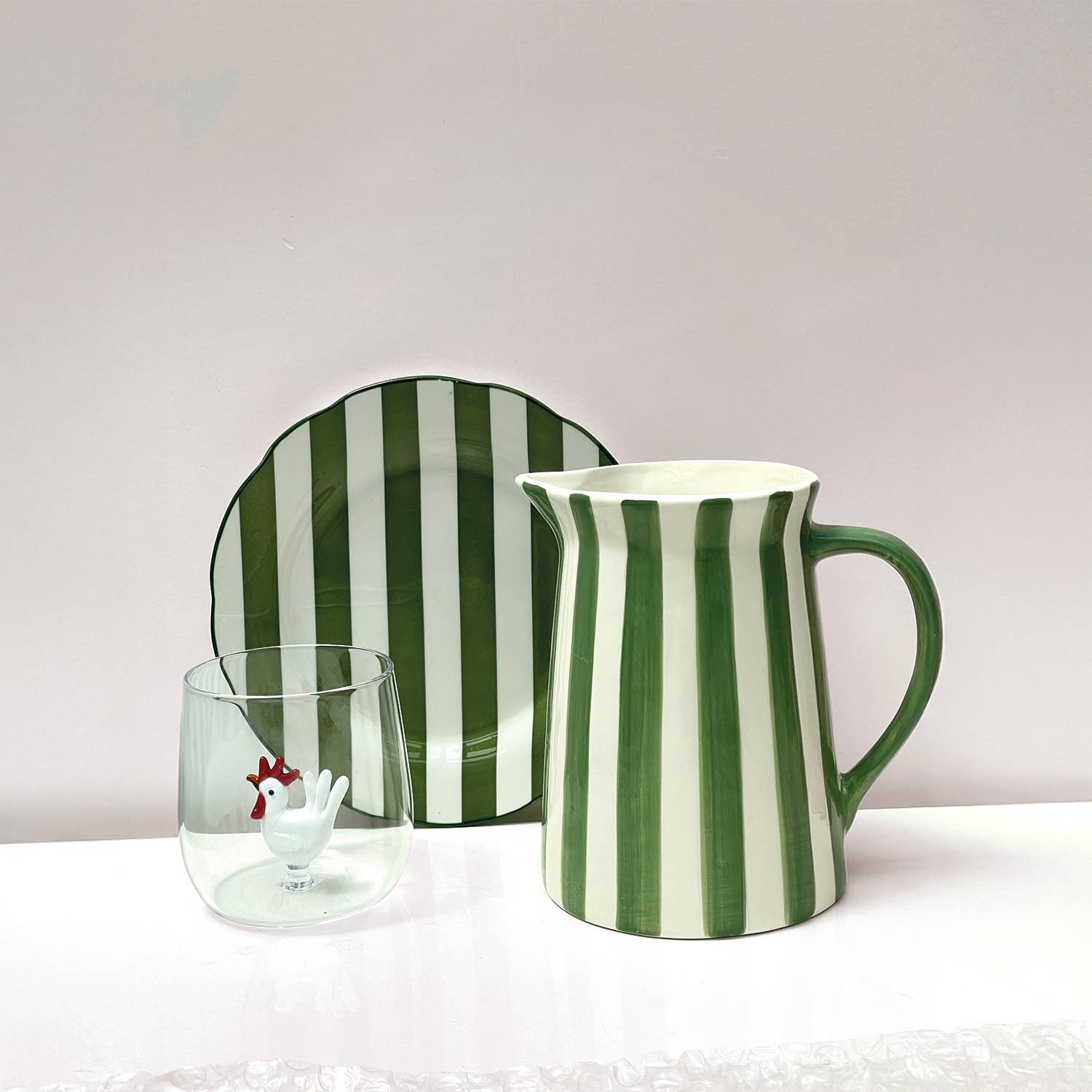 Opjet Paris - Wholesale Borden - Set van 4 groene trattoria dessertborden ø 19 cm4