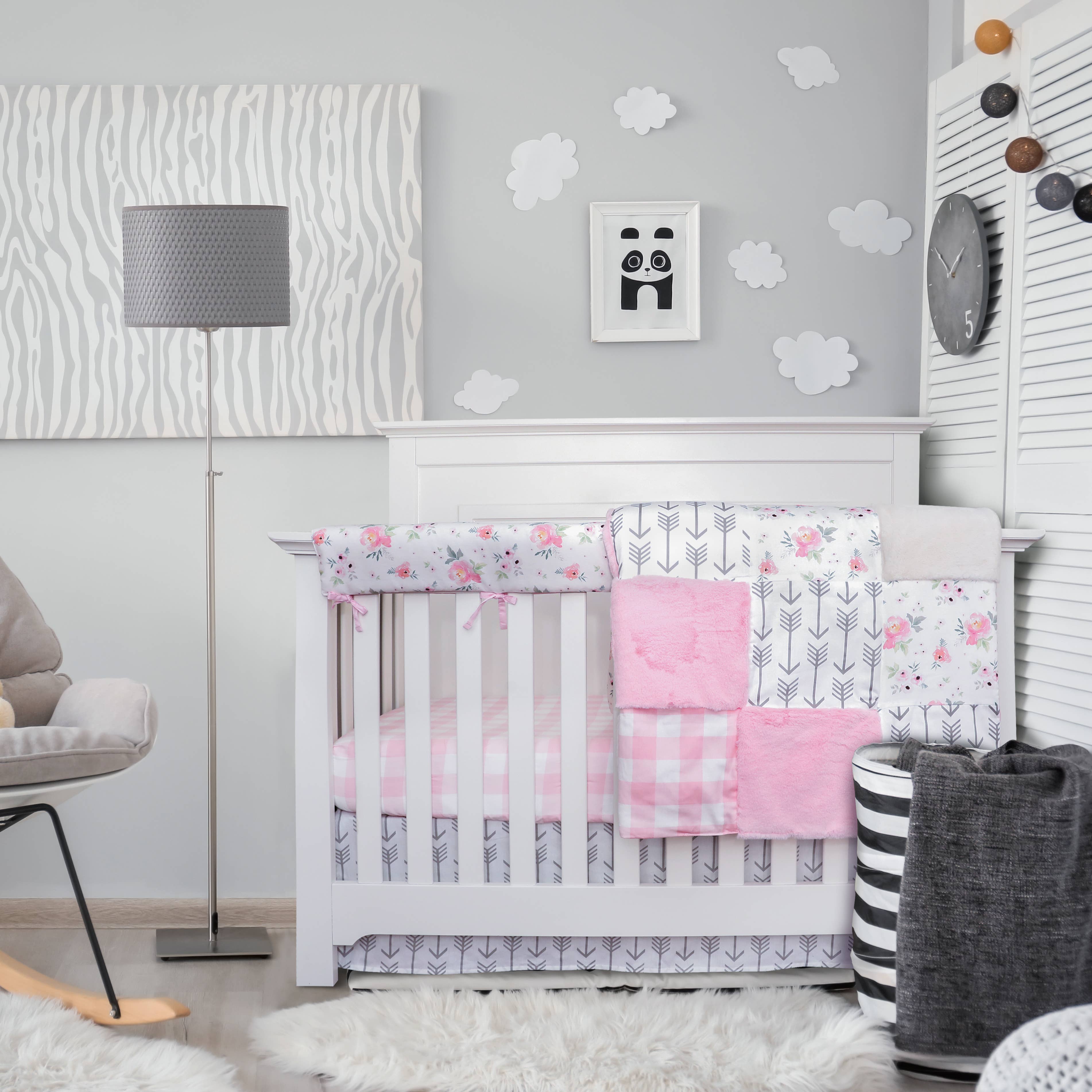 JLIKA - Wholesale Bedding Set - Kids & Baby - Crib Bedding Set - Pink Floral Collection3