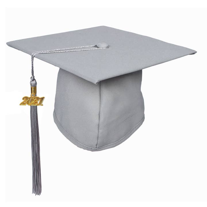 Cappuccio graduato grigio opaco (argento) - senza nappa per la vendita all'ingrosso da parte di Cap and Gown Direct