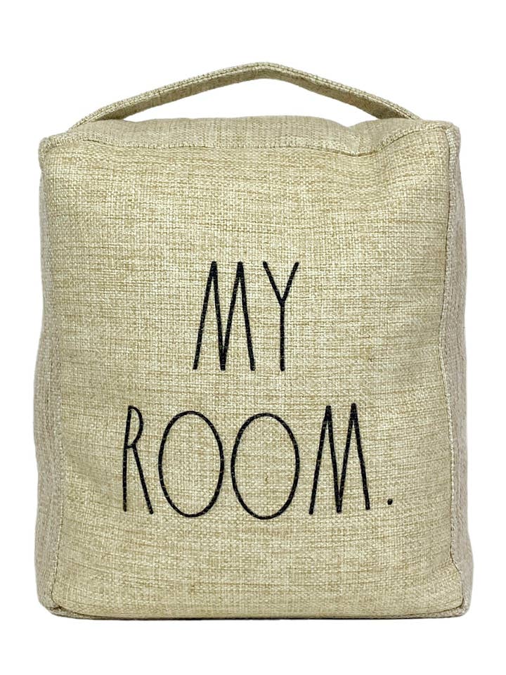 Rae Dunn „My Room“ Dekorativer Türstopper aus Stoff mit Griff, cremefarben für den Großhandel von DesignStyles Home