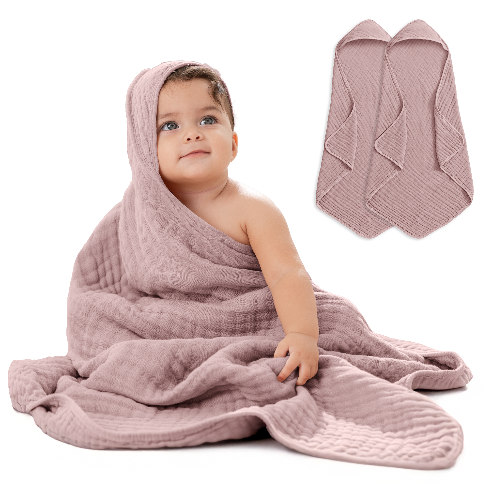 Comfy Cubs - Vendita all'ingrosso Asciugamano con cappuccio - Bambini e neonati - Asciugamano con cappuccio per neonati, 6 strati 100% cotone mussola di Comfy Cubs72