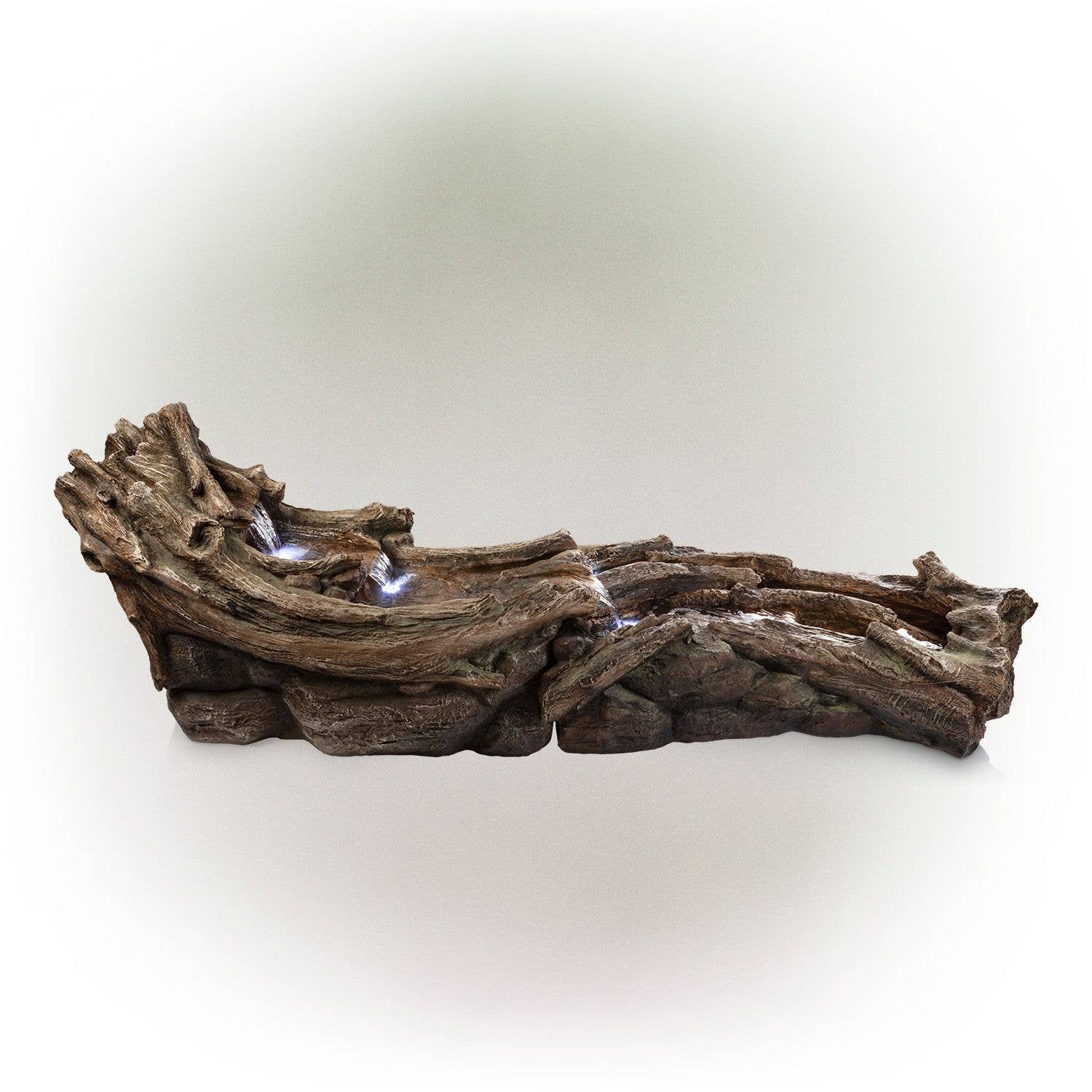 Alpine Corporation - Wholesale Outdoor Ornament/Decor - Alpine Corporation Tiered Wood River Stream Fountain with Wh8