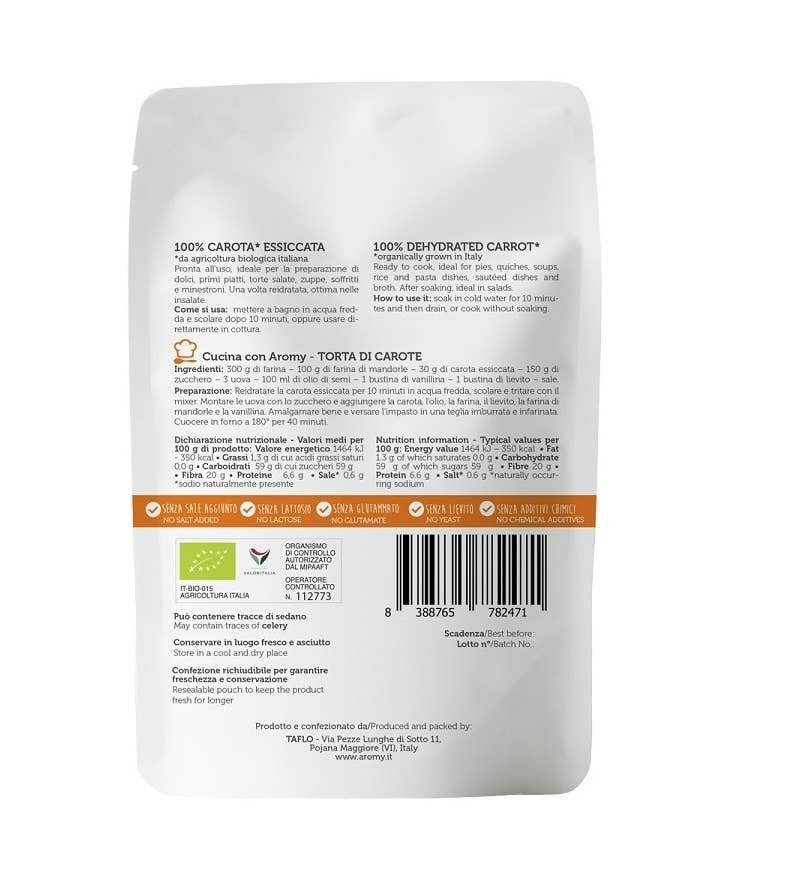 Aromy - Wholesale Dried/Dehydrated Vegetables - Organic Dried Carrot1
