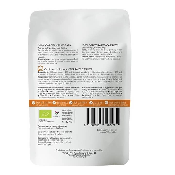 Aromy - Wholesale Dried/Dehydrated Vegetables - Organic Dried Carrot1