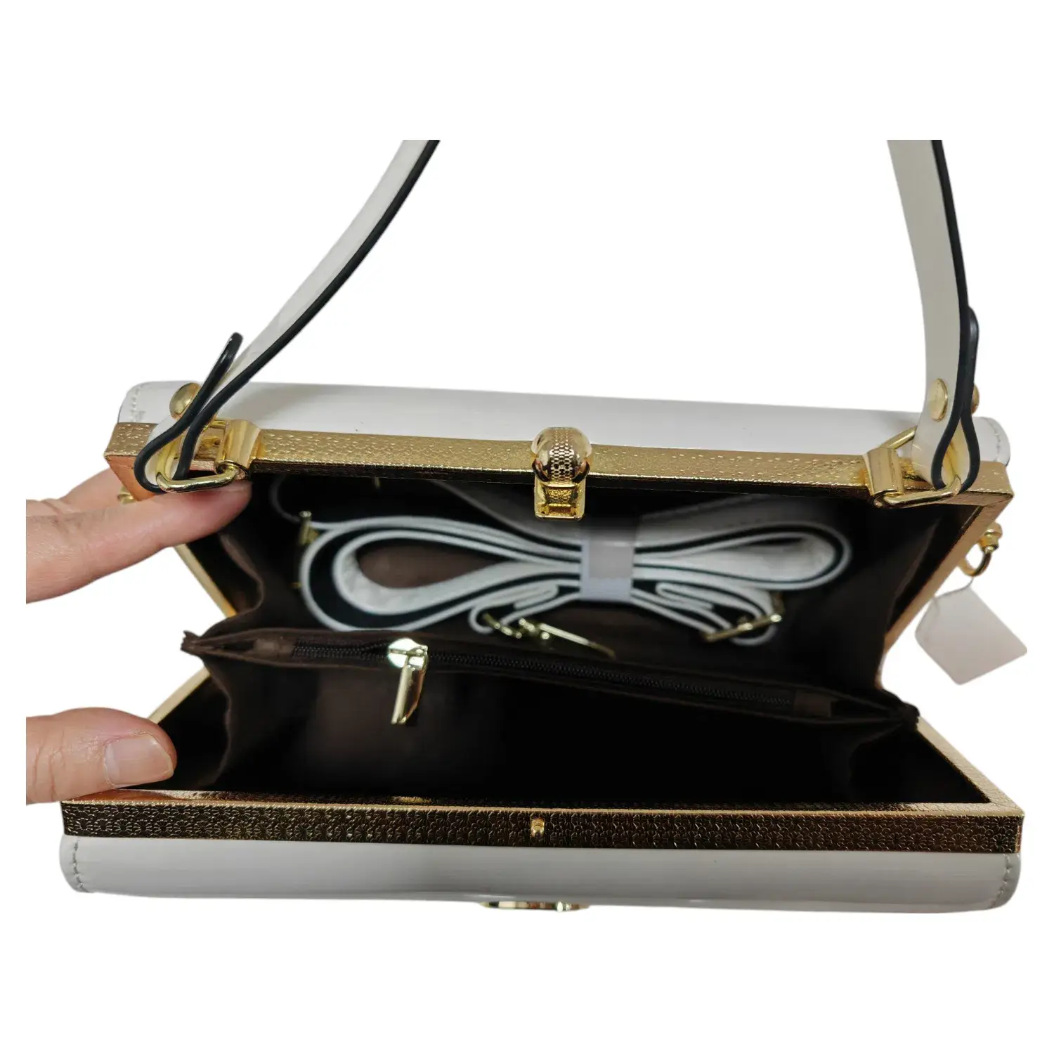 Superbia - Wholesale Top Handle Bag - Women's - Small Clasp Opening Patent Top Handle Bag Party EveningA96087