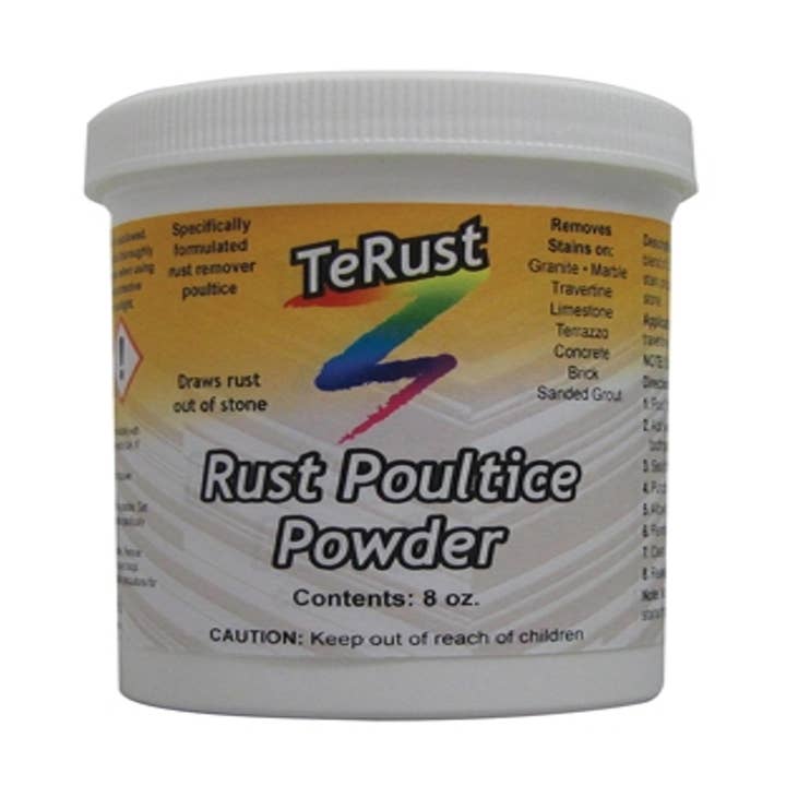 Tenax TeRust 8 oz. Rust Stain Remover Poultice Powder for Granite, Marble, & Natural Stone for wholesale by Dynamic Stone Tools