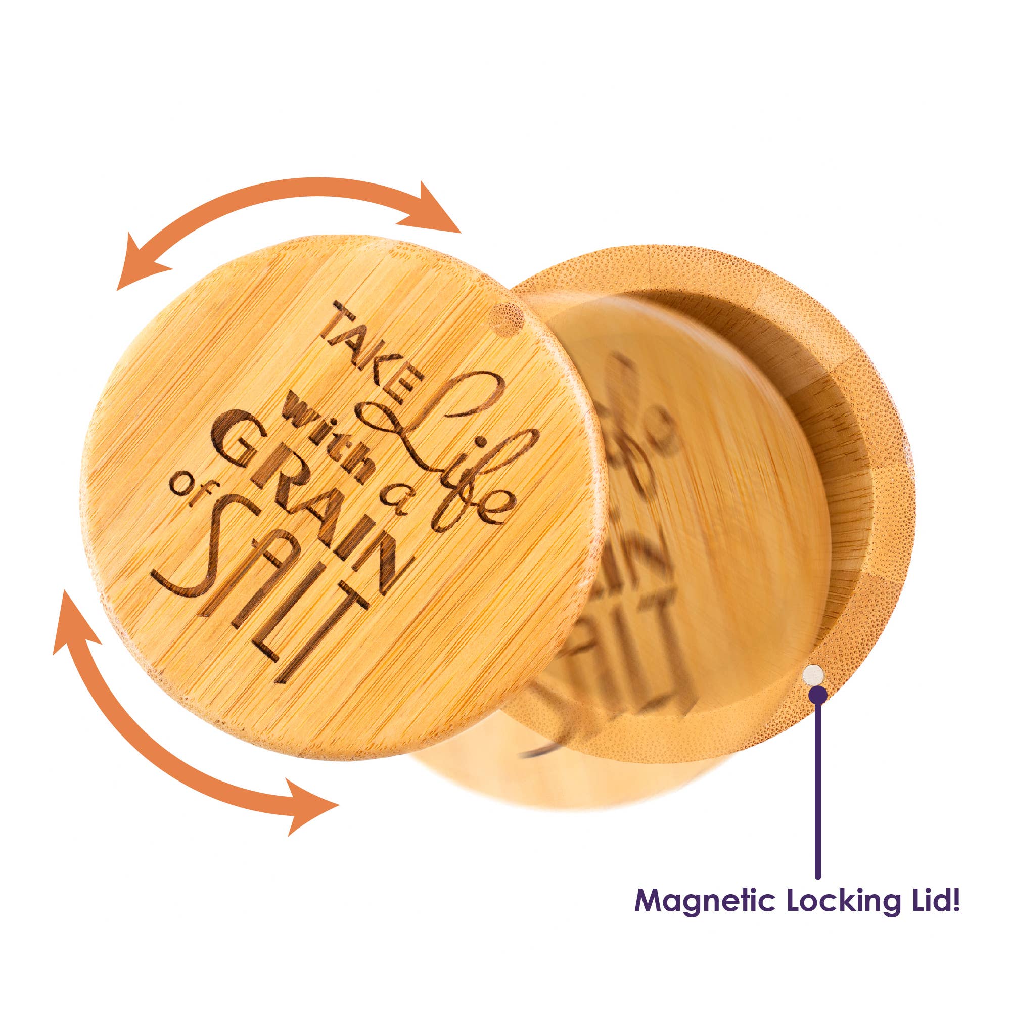 Totally Bamboo - Wholesale Salt Mill - "Take Life with a Grain Of Salt" Engraved Salt Cellar3