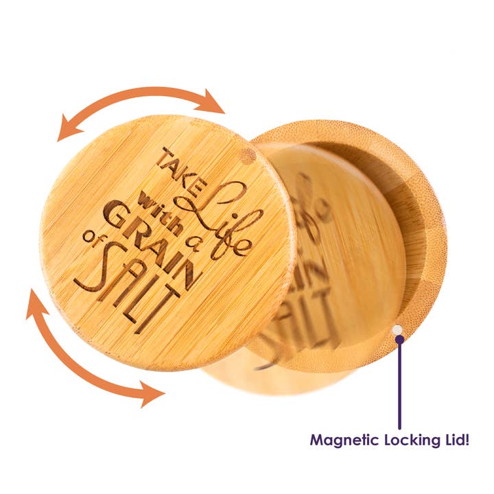 Totally Bamboo - Wholesale Salt Mill - "Take Life with a Grain Of Salt" Engraved Salt Cellar3