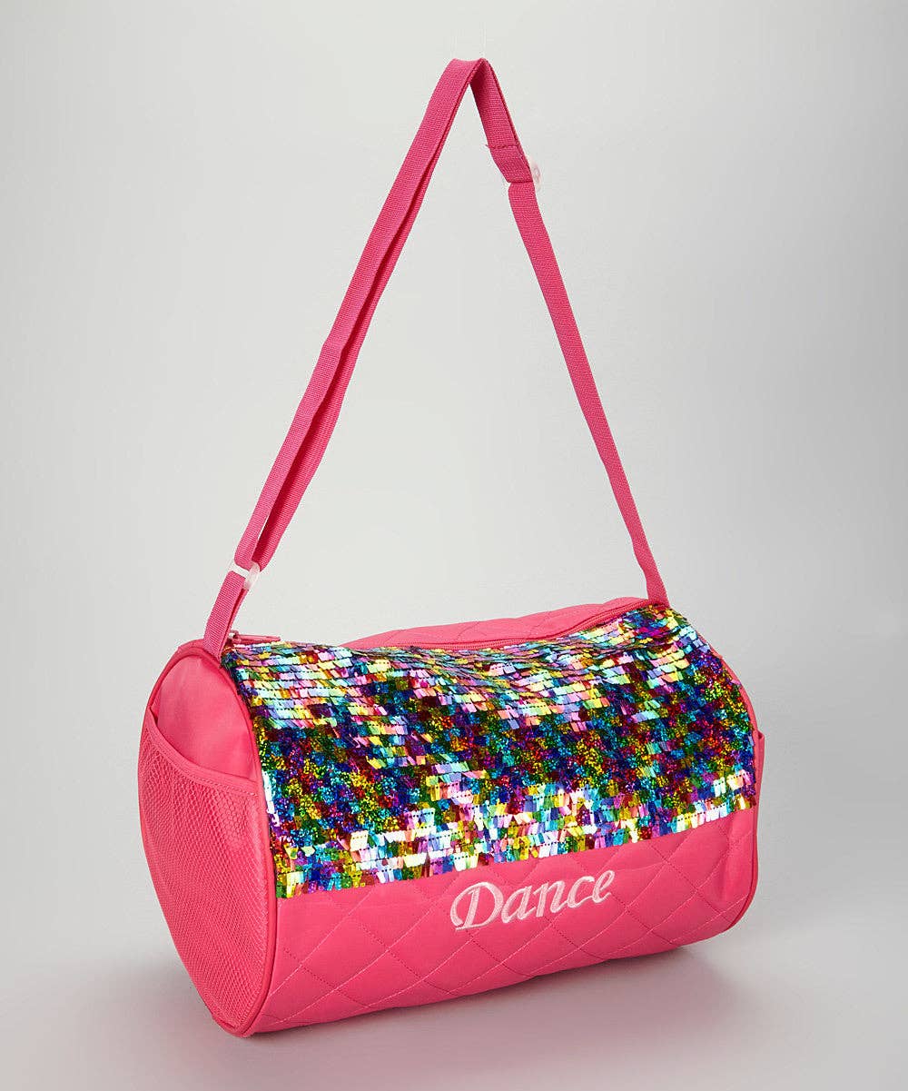 Wenchoice - Vente Sac de voyage – enfant - Sac de danse à paillettes arc-en-ciel / rose vif1