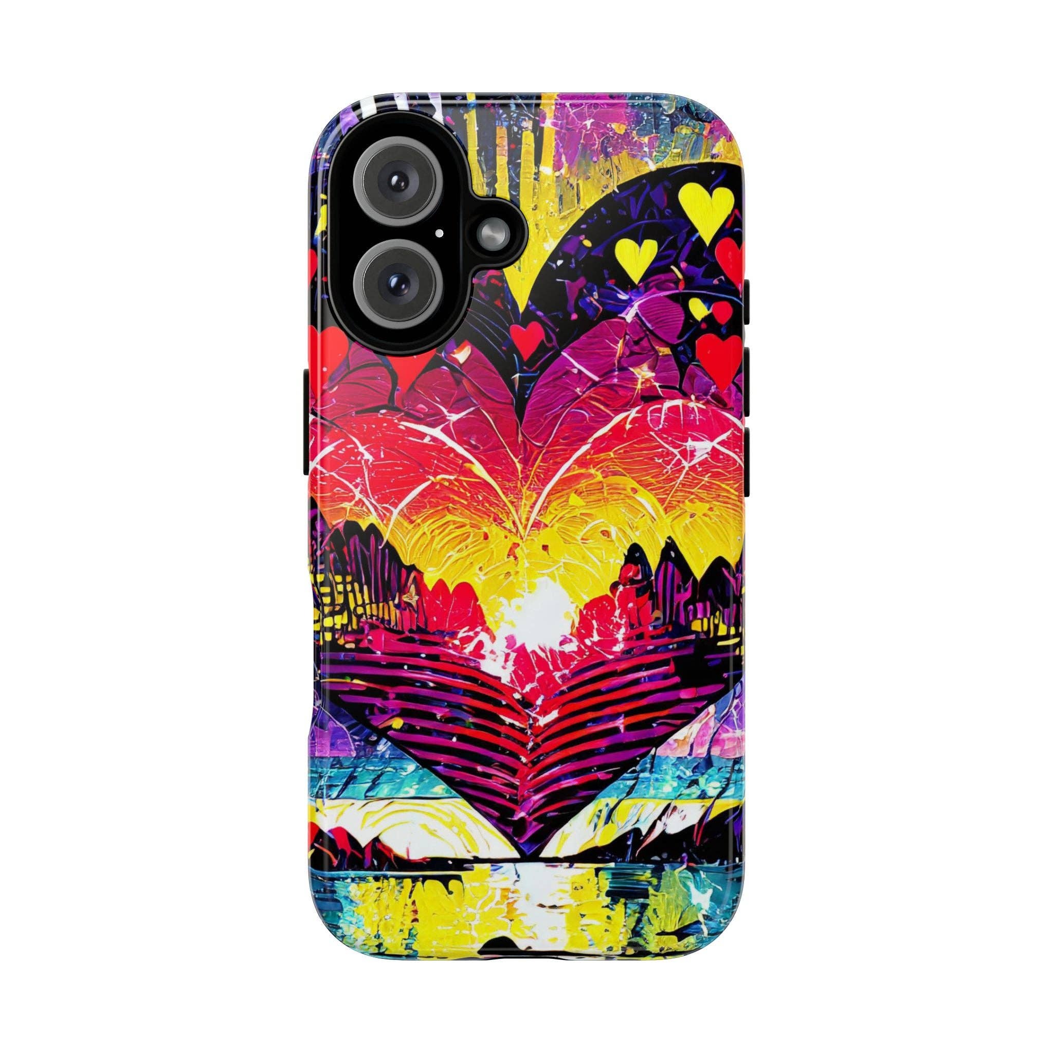 Studio 653 Clothing Co - Wholesale Phone Case - Women's - Vibrant Heart Sunset Tough Phone Case0