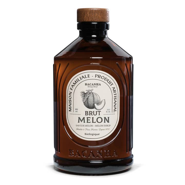 Bacanha USA - Wholesale Flavored Syrup - Raw Melon Syrup - Organic - 13.5 fl oz.