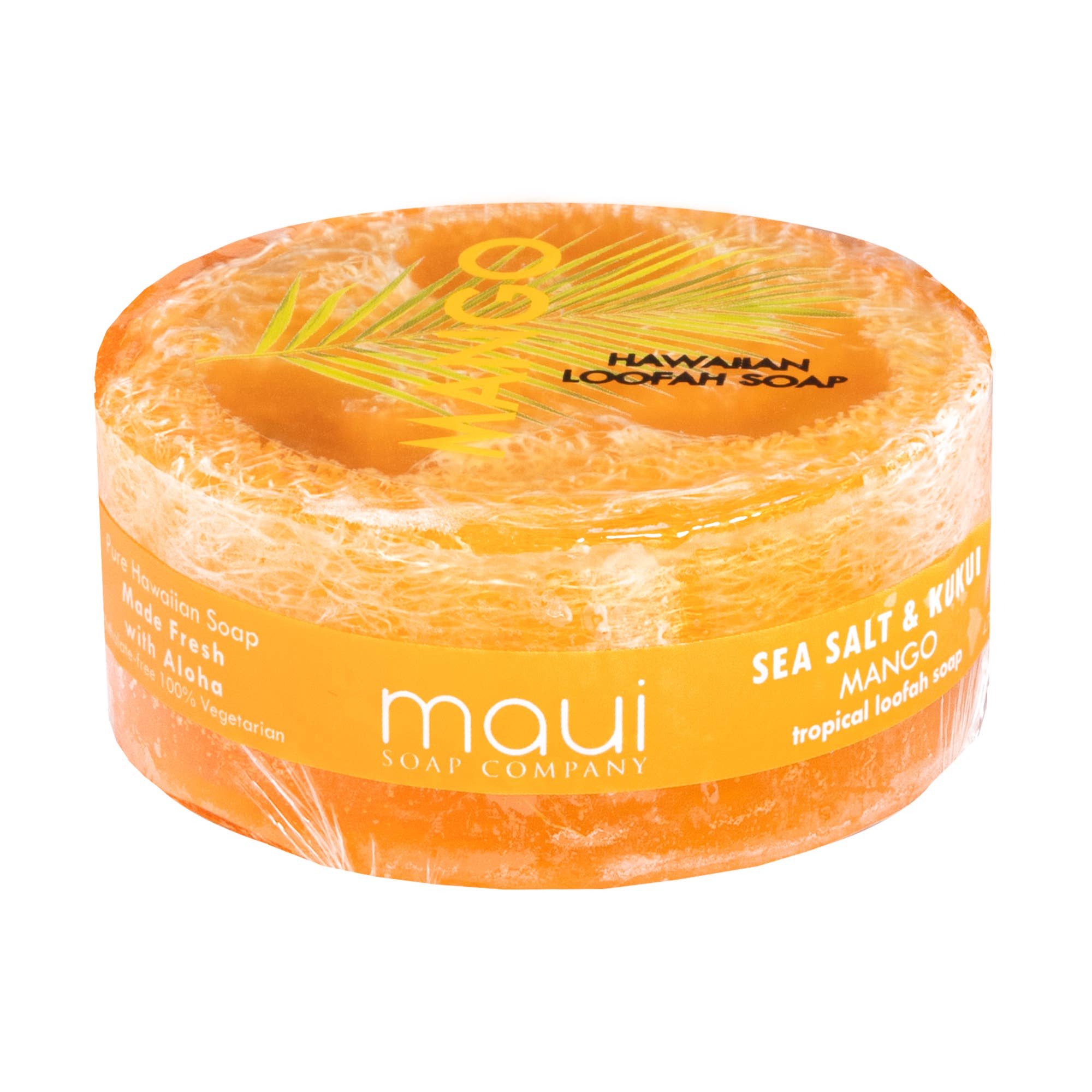 Maui Soap Co. – wholesale Tvål – Mango havssalt & Kukui exfolierande Loofah tvål 4,75 oz1