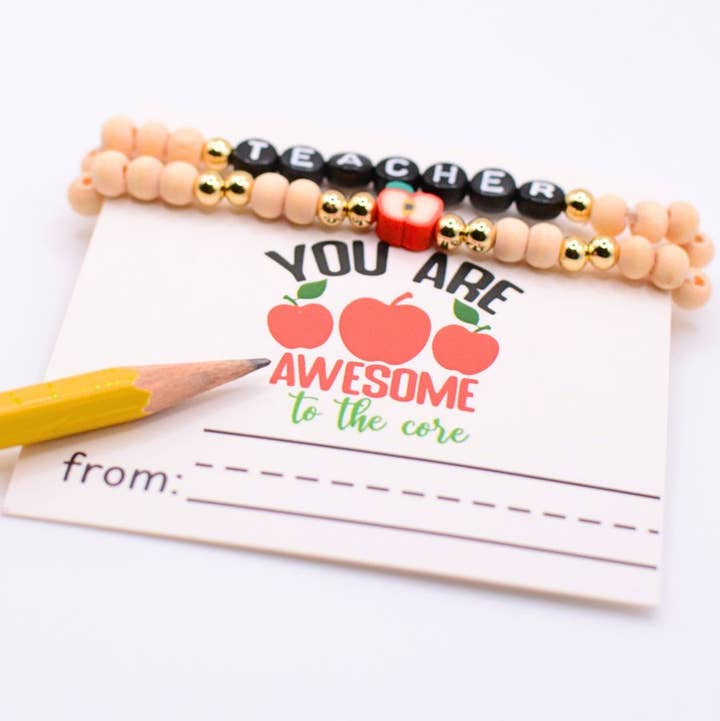 Two and Crew - Faith Based Jewelry & Gifts - Wholesale Beaded Bracelet - Teacher Bracelet Gift Set – Personalized Thank you Card0