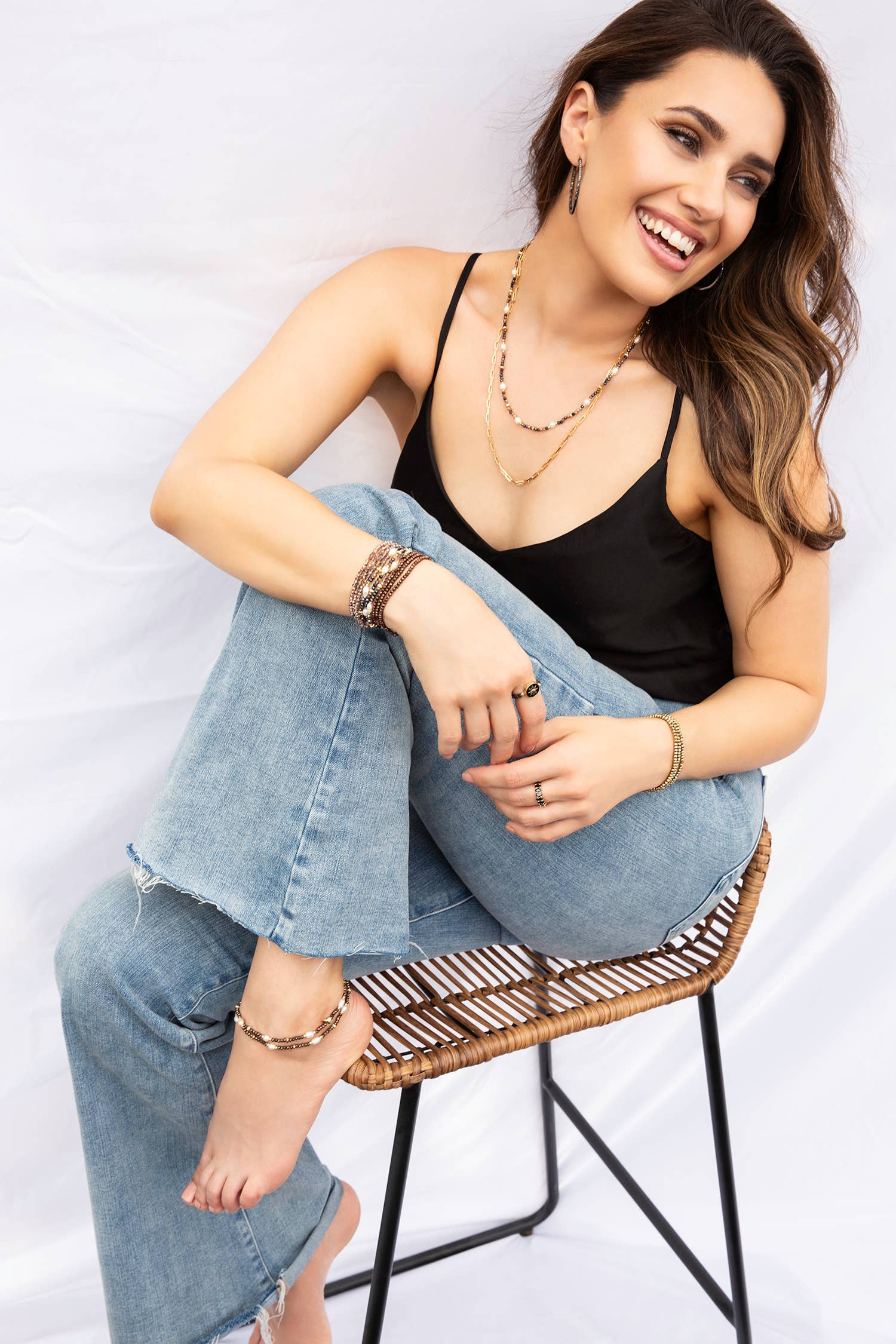 Marlyn Schiff - Wholesale Beaded Bracelet - crystal beaded pearl wrap bracelet16