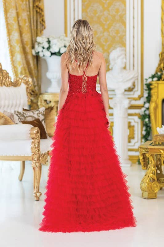 Dancing Queen Dress - Wholesale Dress - Women's - Traditional Prom Dress with Layered Ruffles1