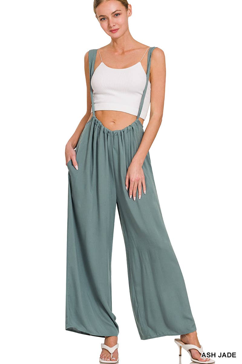 42POPS - Wholesale Jumpsuit - Women's - `.Tie Back Suspender Jumpsuit w/ Pockets17