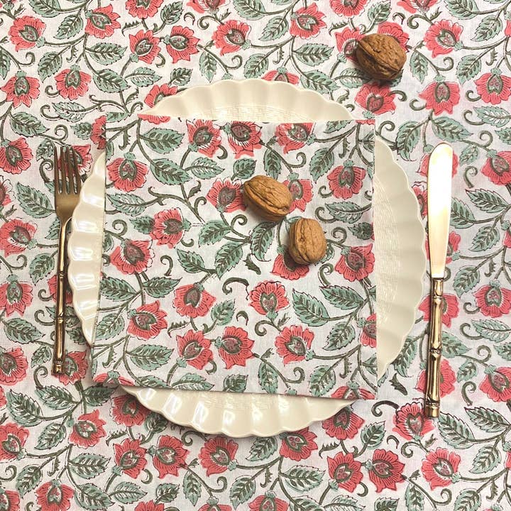 ABRACOLORS – wholesale Tablecloth – Square tablecloth with napkins flowers