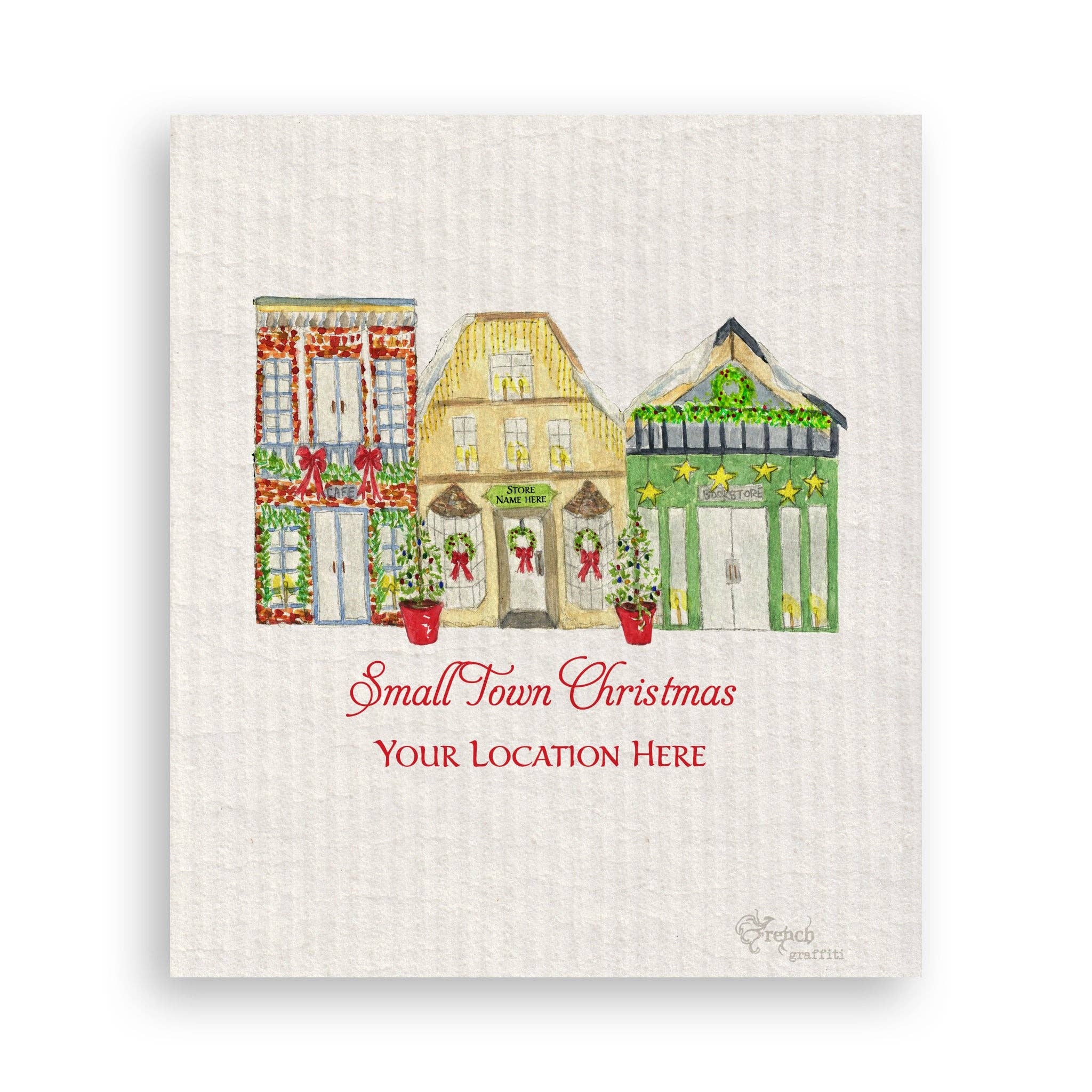 French Graffiti - Vente Torchons - Noël dans une petite ville avec emplacement16