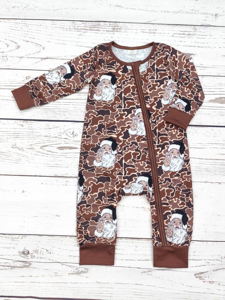 sassy kids palace - Wholesale Sleepsuit - Baby - Baby Camouflage Christmas Zippy Sleeper