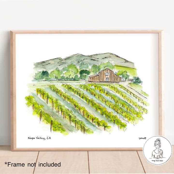 Napa Valley, CA - Art Print for wholesale by Messy Heart Studio