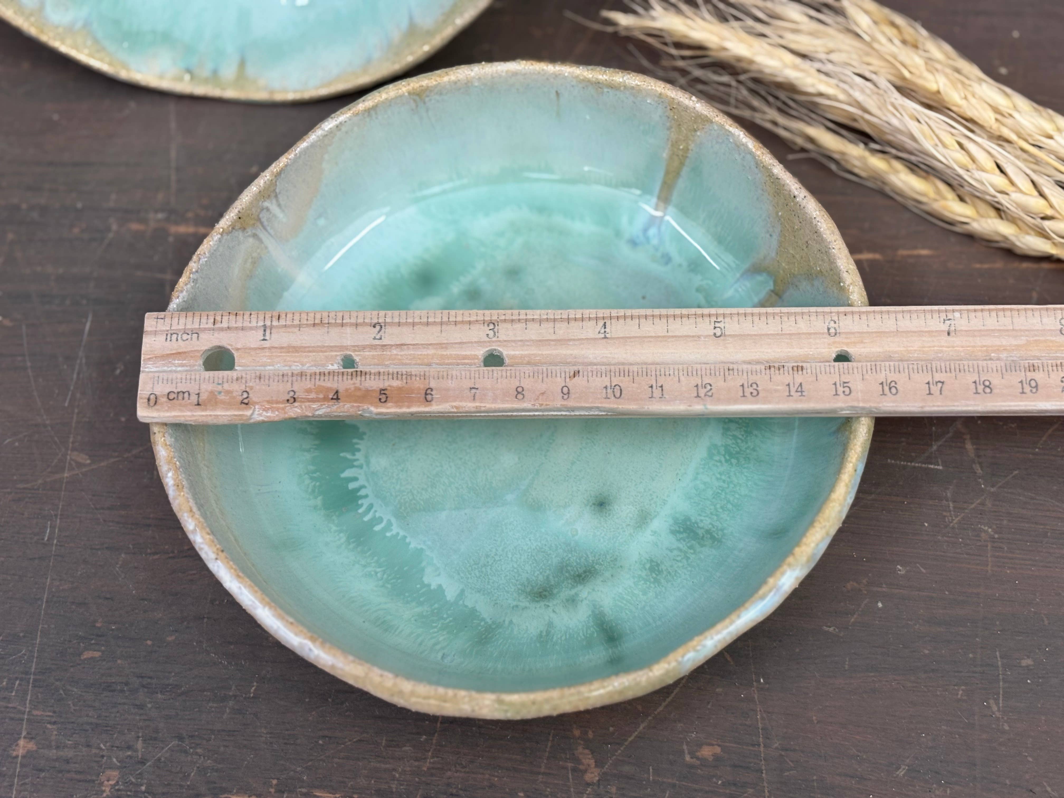veronicaruizceramica - Wholesale Decorative Plate/Dish/Bowl - Sea green handcrafted plate – Glaze with local ashes1