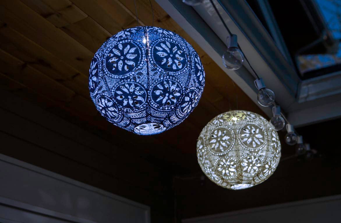 Allsop Home & Garden – Großhandel Außen-/Gartenleuchten – Stella Boho 30 cm Laterne mit solarem Globus - Perlmutt6