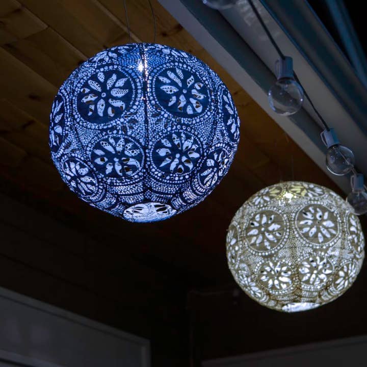 Allsop Home & Garden - Vente Lampe d'extérieur/de jardin - Lanterne solaire Boho Globe Stella 30 cm - Perle6