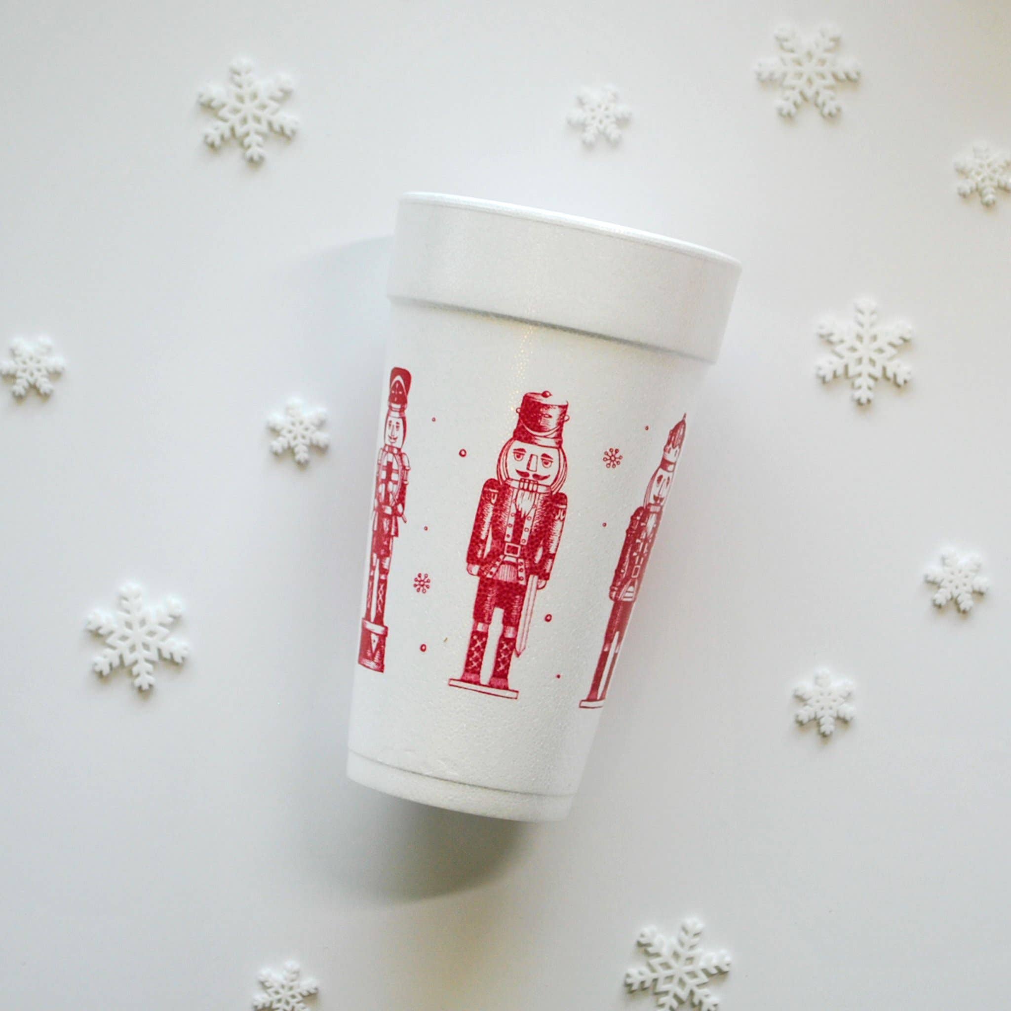 Wholesale 20oz. Styrofoam Cup 10 Pack Sleeve {Red Nutcracker Wrap} for