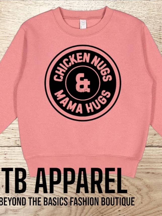 Chicken Nugs Mama Hugs, Mauve Sweatshirt for wholesale by BTB Apparel