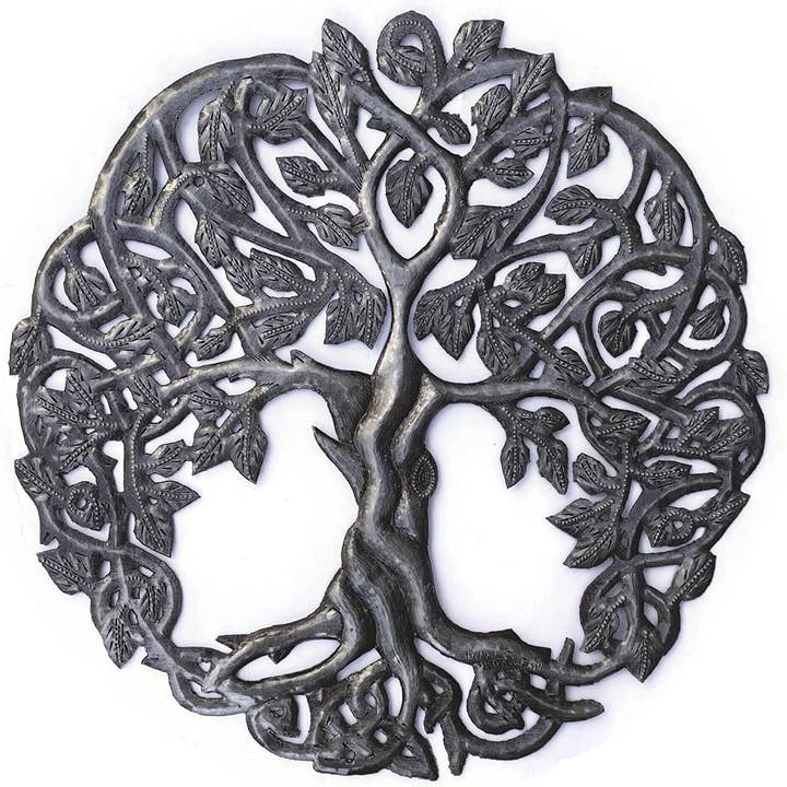 Haiti Fair Trade~ It's Cactus - Wholesale Wall Accent - Metal Wall Art, Haitian Tree of Life Wall Decor 11"